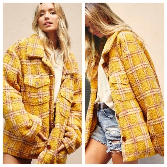 #02 Julia Warm and cozy Plaid Teddy Jacket - Picture 7 of 10